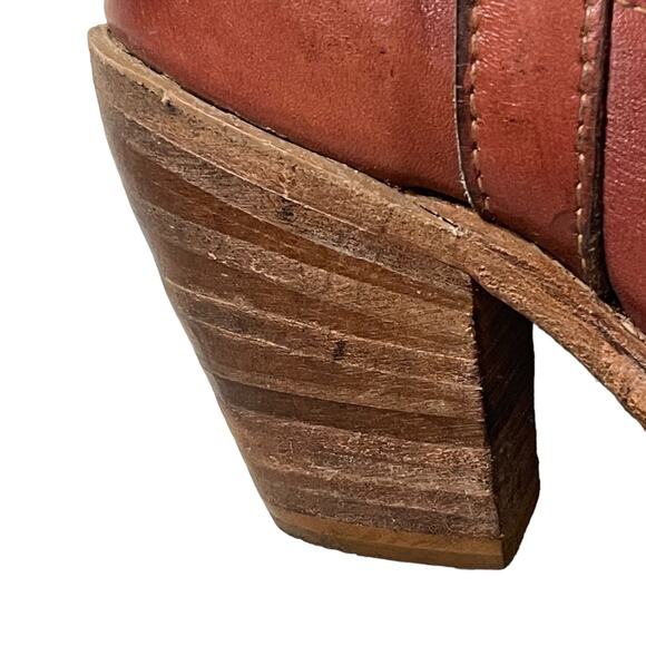 Miss Capezio Stacked Heel Leather Vintage Western Cowboy Boot Brown Size 6.5 - Picture 8 of 13